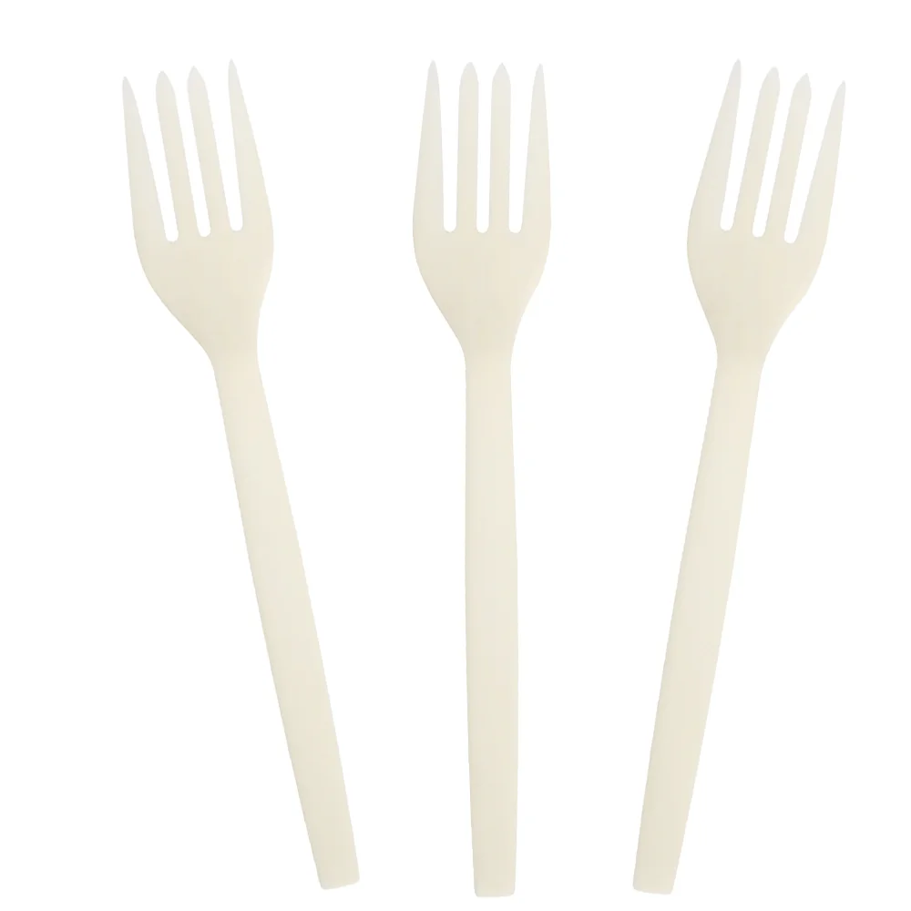 Factory Cornstarch Disposable Fork High Quality Plant-based Cutlery Plastic Cutlery 17cm Fork Knife Spoon