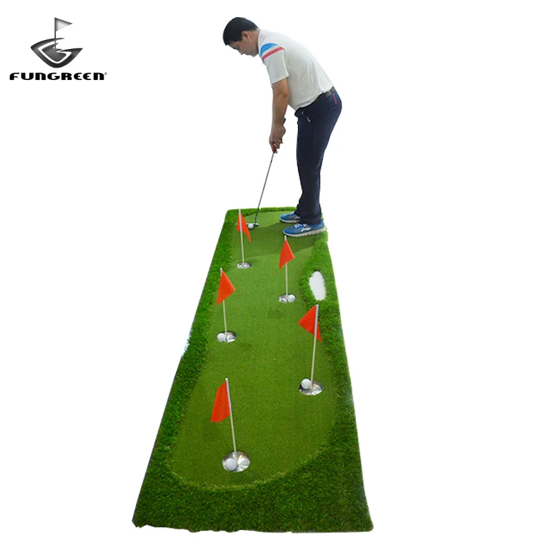 New Golf Putting Mat Size 75cm*300cm golf putting green artificial grass with 5 holes