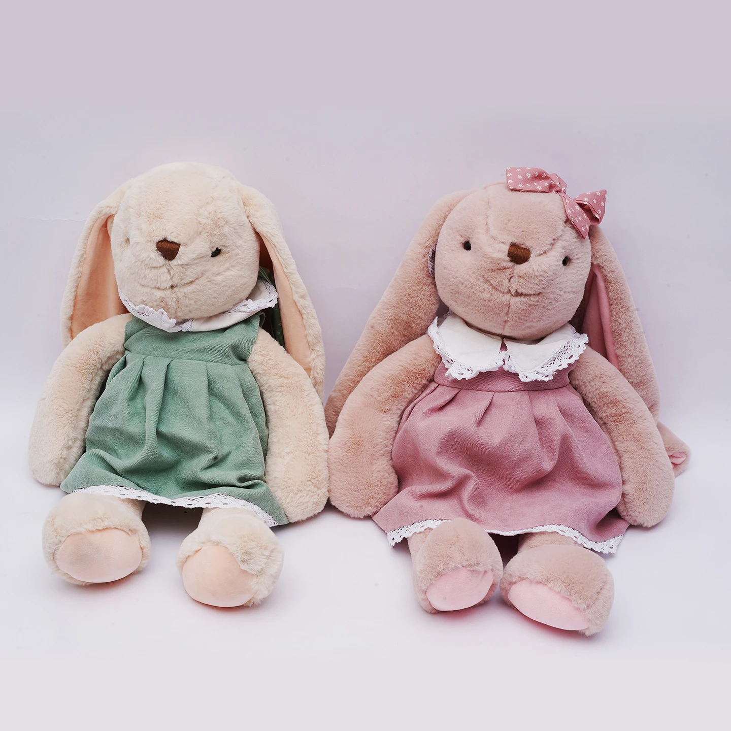 Cute Long Ear Rabbit Doll Miffie Bunny Plush Toy Baby Soothing Doll Cute Rag Doll Throw Pillow Striped Rabbit Toy for Children