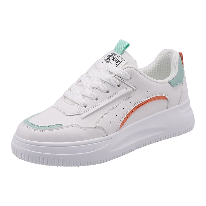 Customize Logo Lace up  Women Platform Women Sneaker Shoes Breathable Women White Sneakers