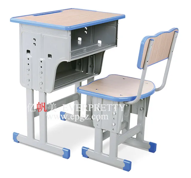 Popular Specific Use College Furniture Pupils Learning Student Table with Chair