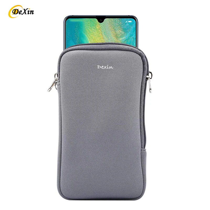 Wholesale Black Shock Absorbing Proof Soft Neoprene Smartphone Cellphone Bags Mobile Phone Pouch Women