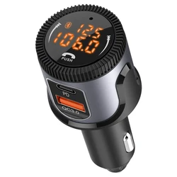 Auto Bluetooth Car FM Transmitter Dual Charging PD QC 3.0 with Memory Playback Noise Cancellation MP3 Car FM Modulator