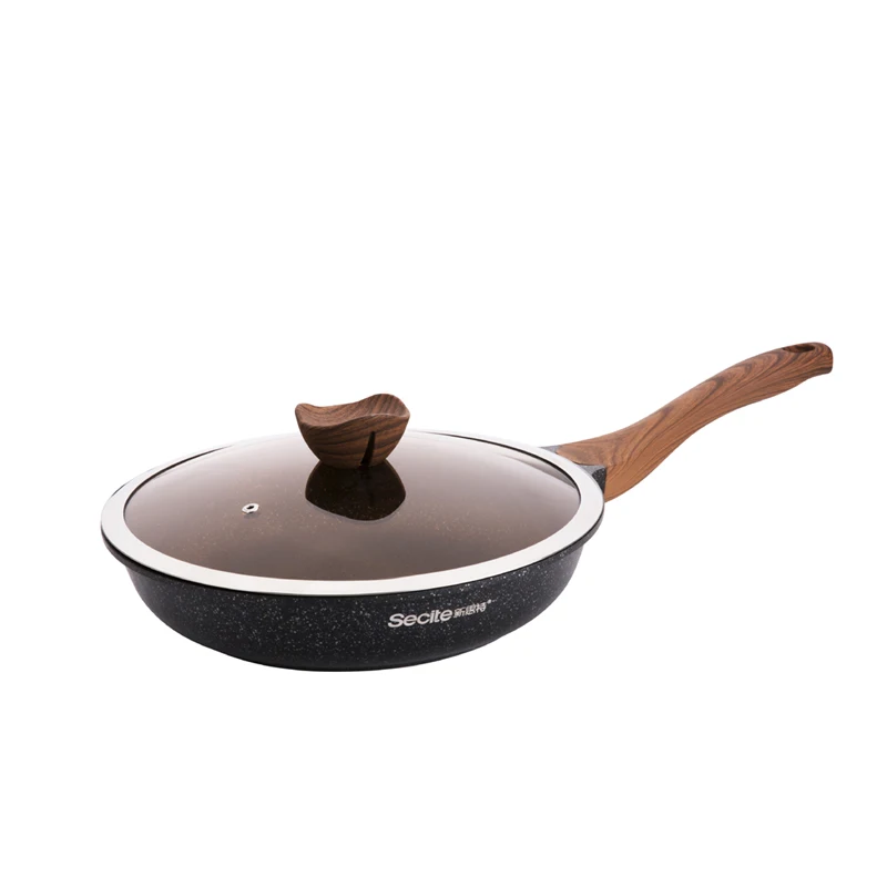 Household kitchen 30cm induction no oil frying pan aluminium cooking pans frying