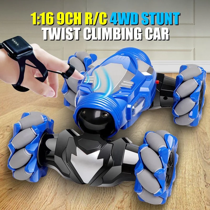 1:16 9CH 4x4 Hand Gesture Remote Control Double Sided 360 Degree Racing RC Skidding Stunt Car Toy with High Speed