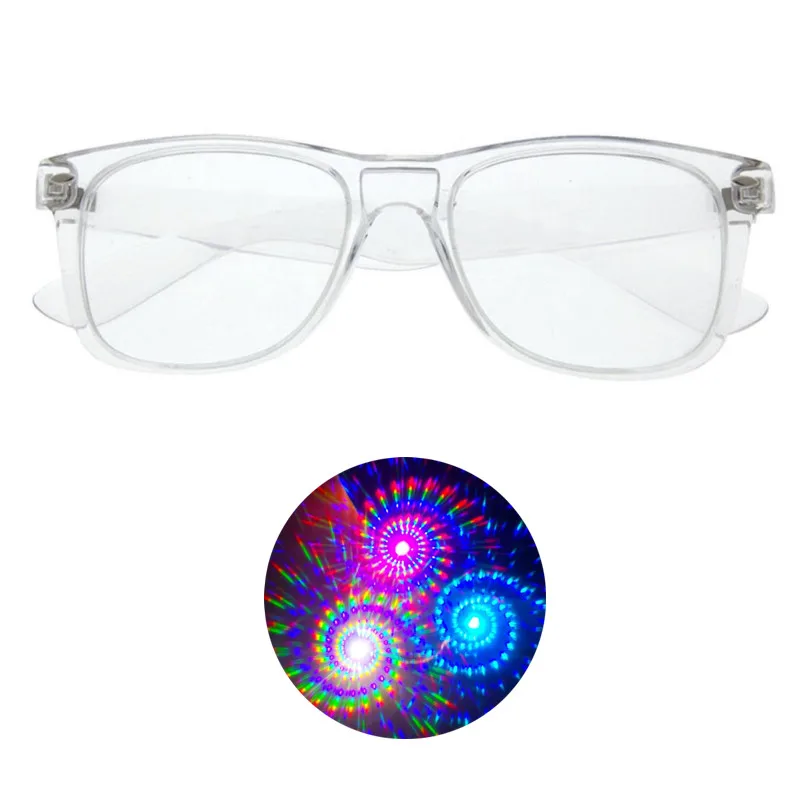 3D Plastic Spiral Diffraction Glasses Party Favor New Year Glasses Rave At Night Christmas Fireworks Glasses (60800063940)