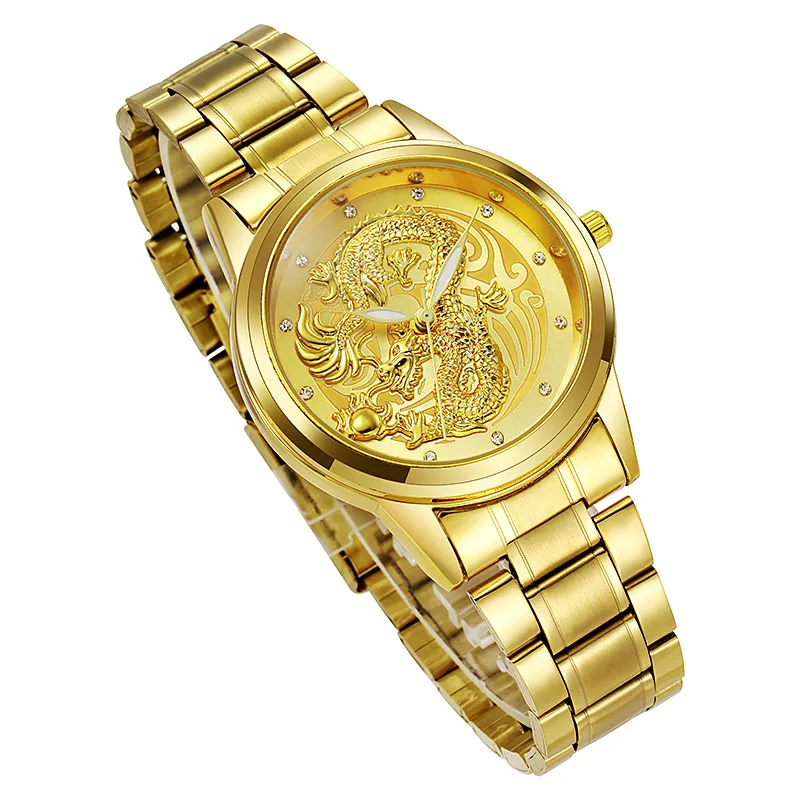 Dragon Couple watch set watches for men and woman Luxury Quartz Watch Steel ladies Clocks Women Sports wristwatches Reloj Hombre