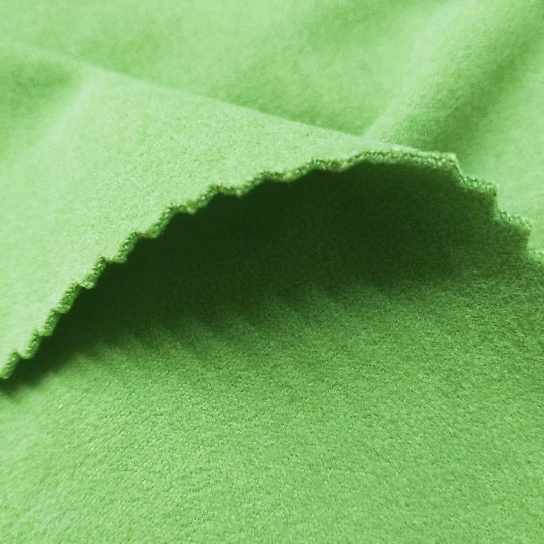 Low MOQ High Quality Custom Color Recycled Polyester Spandex Fleece Knit Brushed Fabric For Sweater