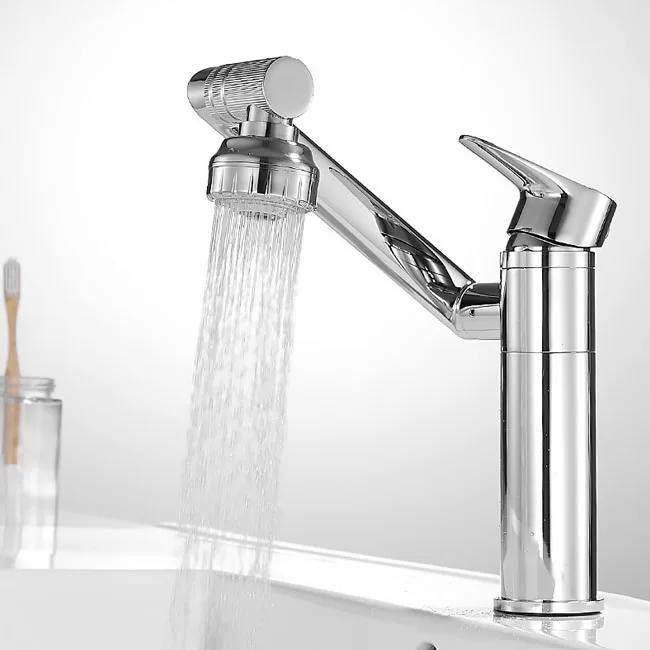 Best Good Sale Matte Black Bathroom Faucet Stainless Steel 360 Degree Rotation Single Hole Bathroom Sink Faucet