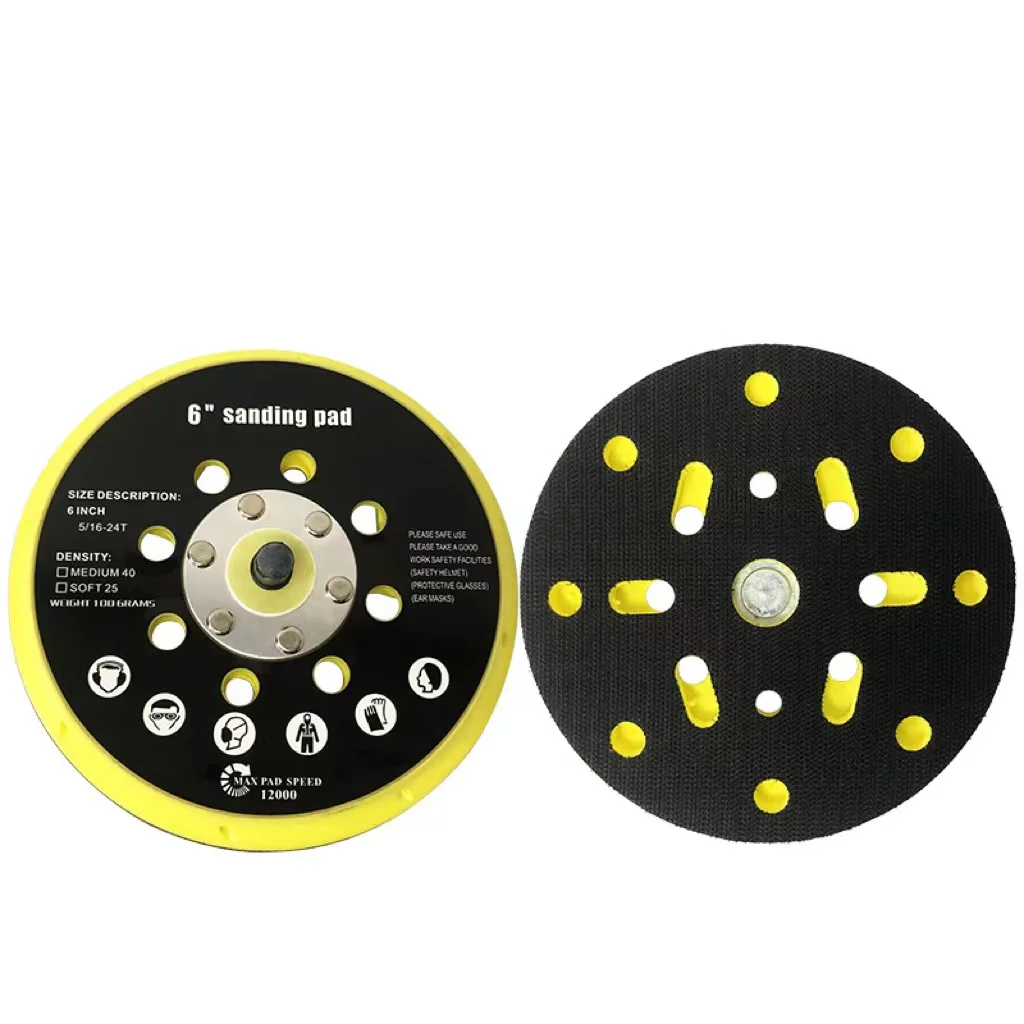 Professional 5Inch Hook and Loop Backing Plate 6 Inch Dual Action Polisher Backing Pad Sanding Disc DA Buffing Backer Plate OEM