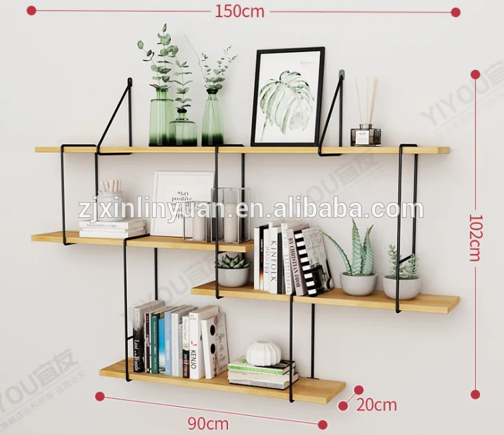 Hot sale wooden display stand wall shelf MDF flower stand high quality modular metal shelf