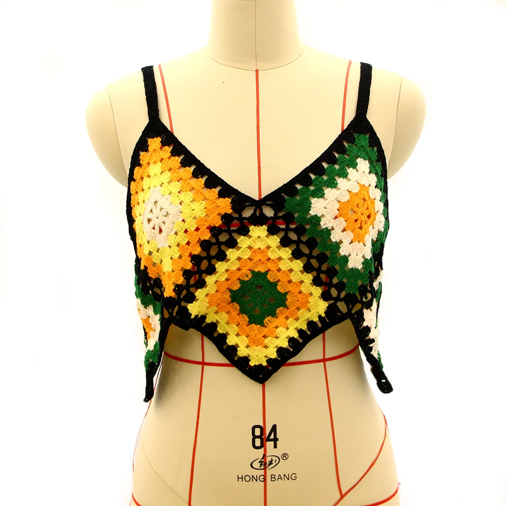 Имитация вязаного крючком кружева жилет хлопковое кружевное платье ручной работы уникальный сексуальный свитер бикини