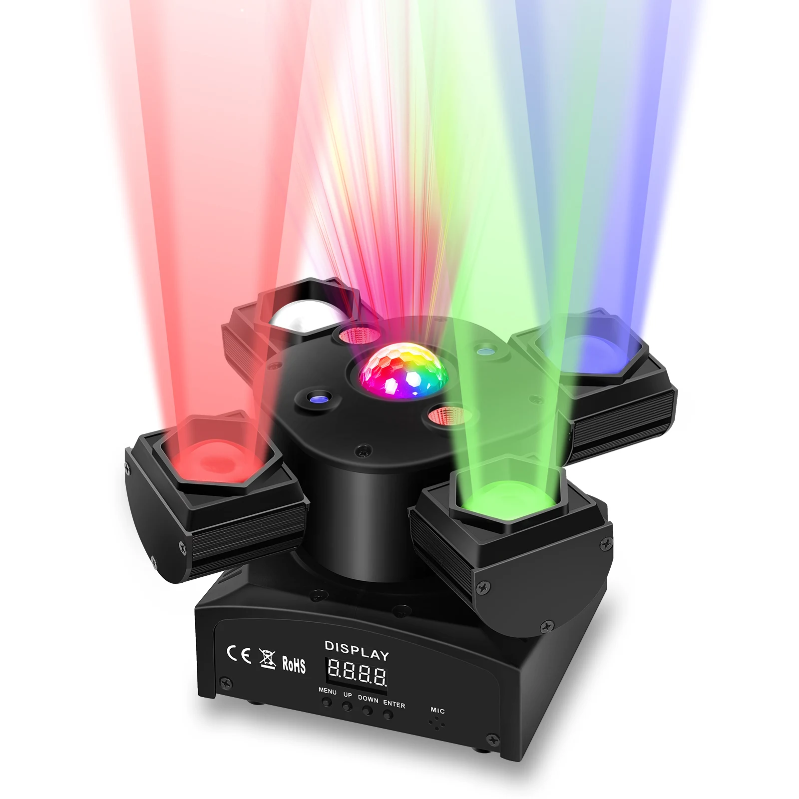 VALAVA Mini 4 Arms Beam Ball Strobe Laser 4in1 Led Moving Head Light For Dj Disco Lighting Party Stage Show Lights