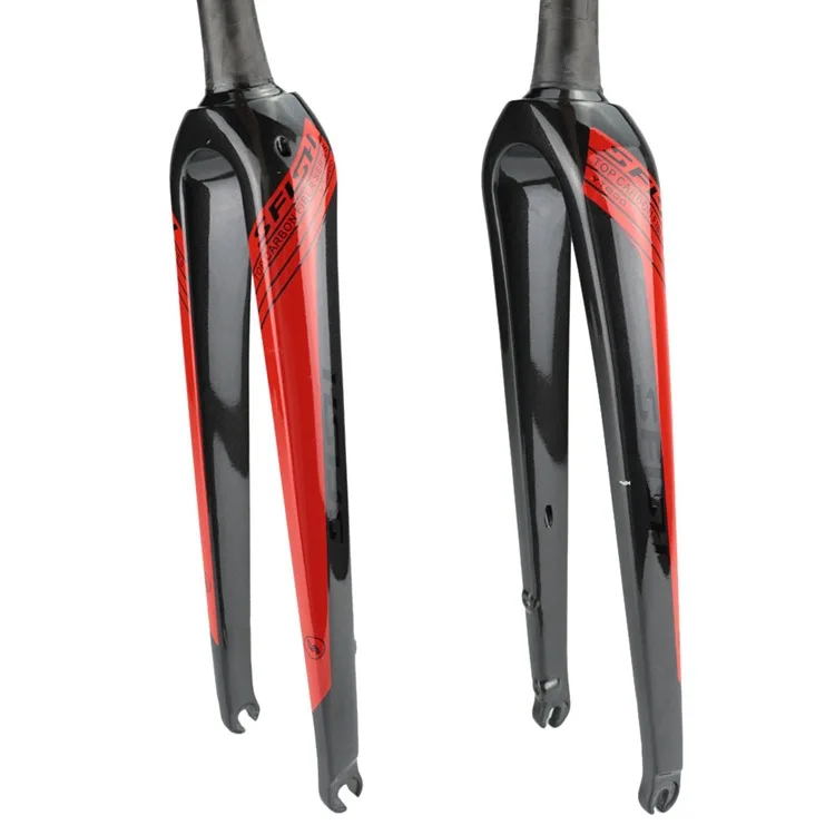 Ultralight RIRO 700*45C T1000 Full Carbon Road Bike Rigid Fork Tapered MTB Bicycle Fork 12MM QR Thru Axle Fork
