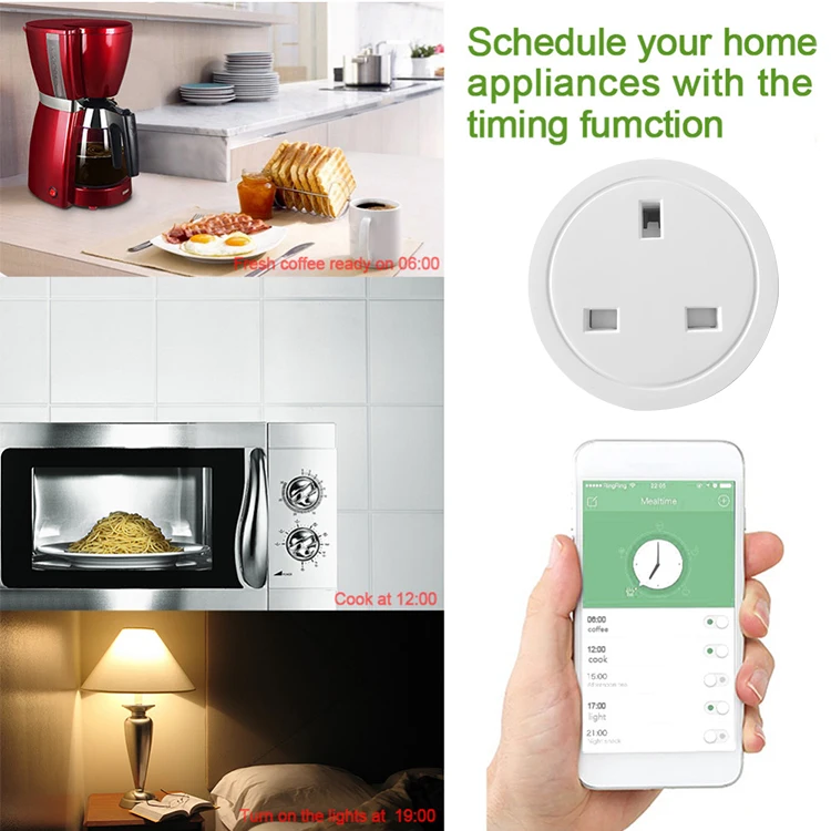US UK EU Tuya Home Wifi Smart Electrical Plug with Socket Customized Logo Brand Wall Socket Amazon Alexa Google Plug