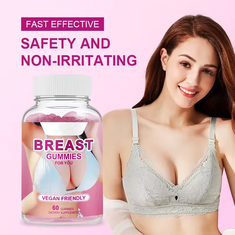 Vitahealthy OEM/ODM private label factory supply natural health products 60 breast enlargement shaped size gummies