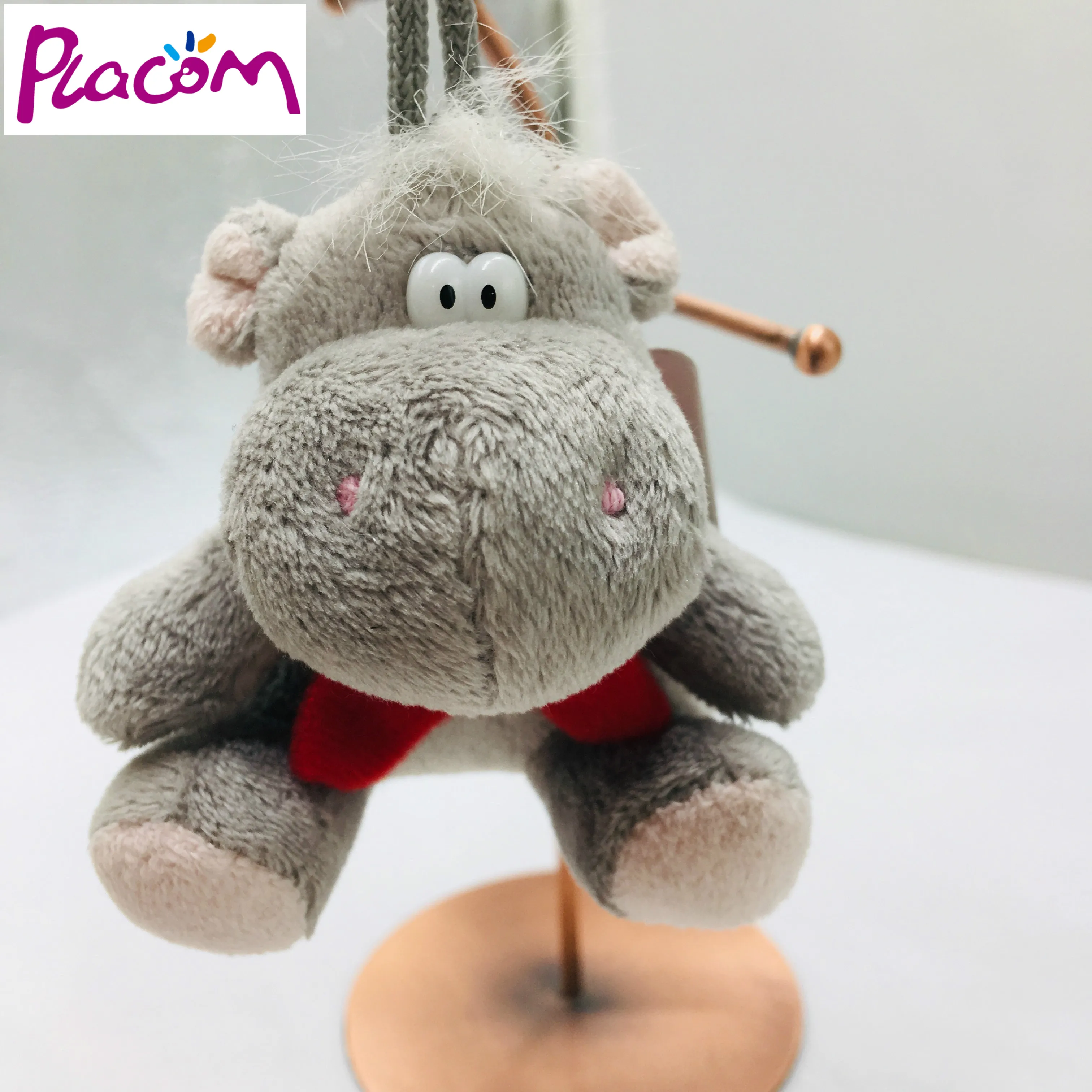 Customized plush hippo  keychain wholesale stuffed animal soft keychains 7cm plush keyring toys