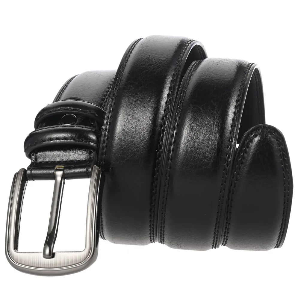 Classic Black Brown Genuine Leather Belt Mens Casual Jeans Belt For Men