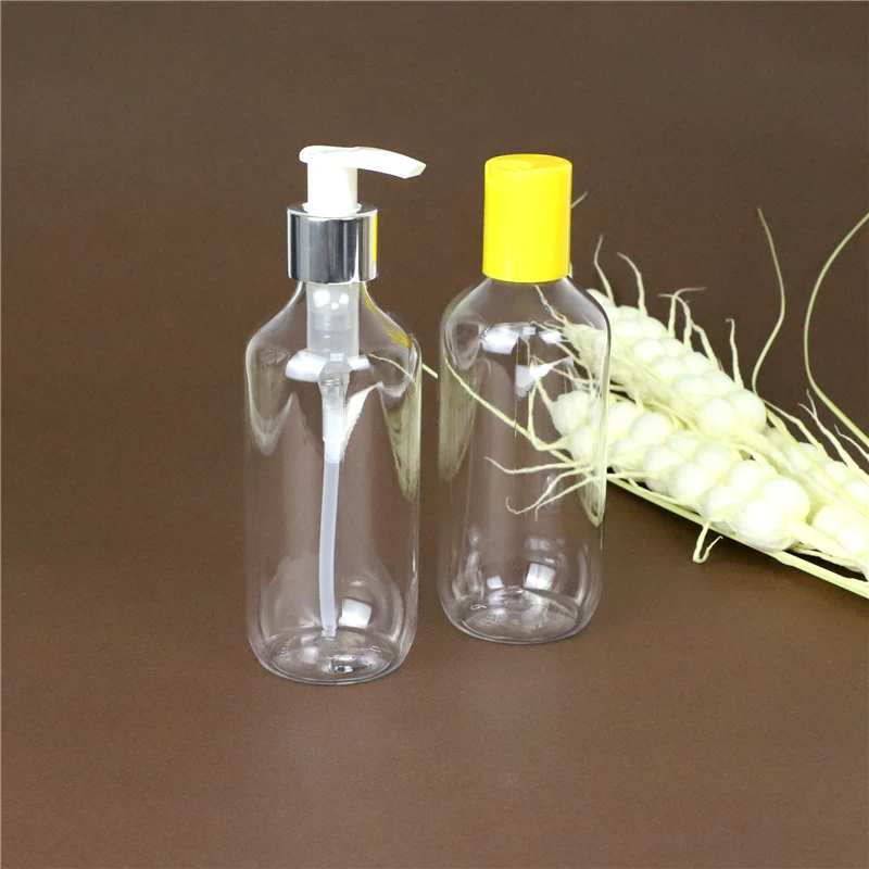 240ml Wholesale Transparent Boston Round Lotion Pump Hand Wash Plastic Bottle
