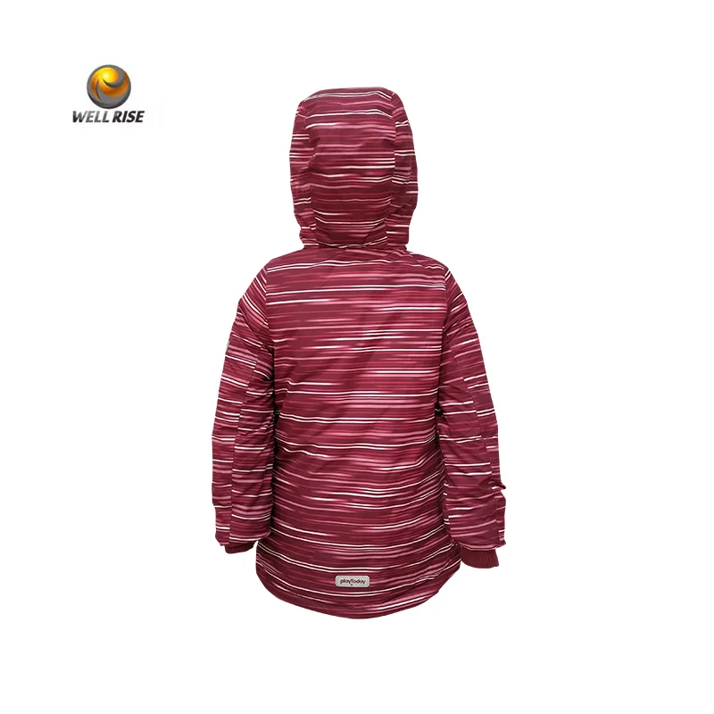 Well Rise Hot selling print nylon ski jacket fabric Waterproof windproof kid ski clothes Seam taped jacket kid ski wear for girl