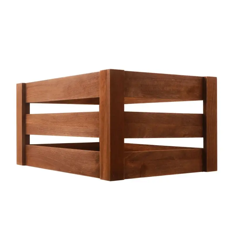 Decorative Wood Crates Storage Container Rustic Wooden Crates for Storage Display Decor Boxes Nature Rustic