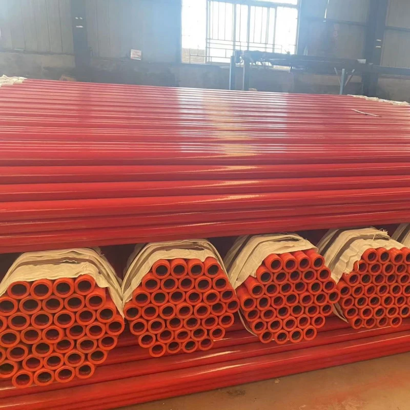 ASTM A53 A795 ERW red painted 5.8m 6m fire fighting steel pipe with threaded and grooved ends
