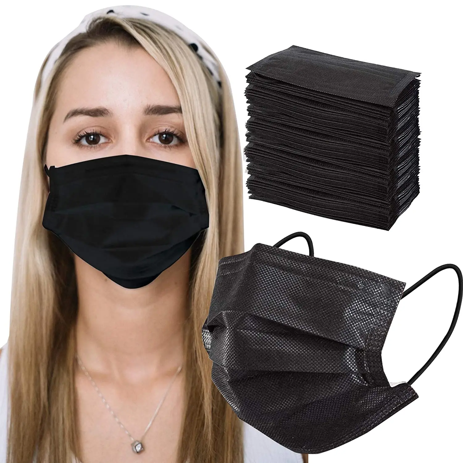 Mask Manufacturers Sell Large Quantities Of High-quality 3 Ply Disposable And Ce Certified Black Protective Facemask