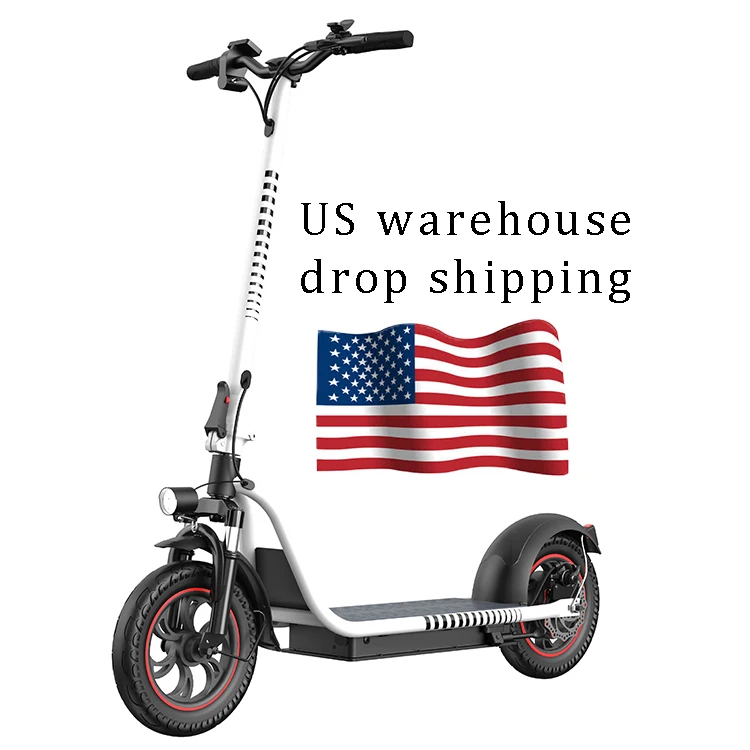 American Stock F12 Fast Delivery Powerful Motor 48 Volt 500W Motor E-scooter 35 Kmh Dual Suspension Electric Scooter