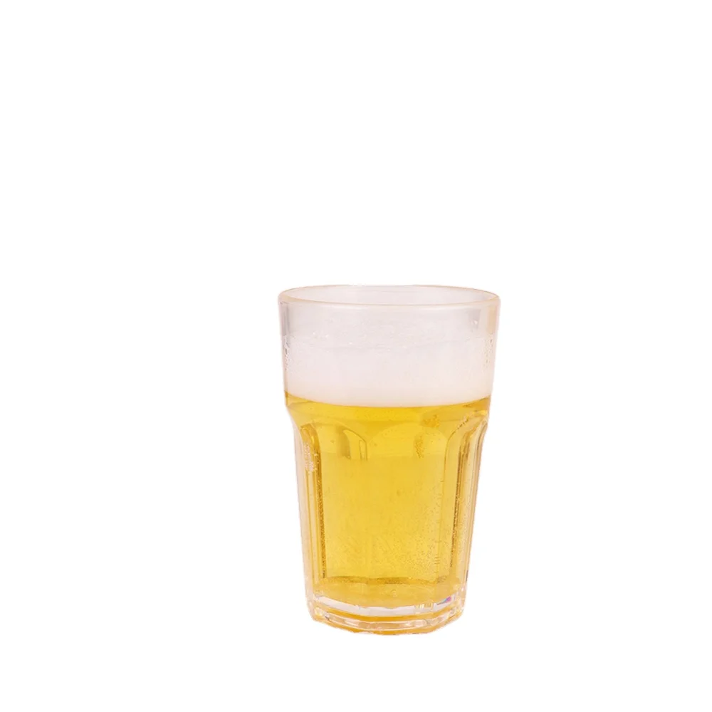200ml Unbreakable Polycarbonate Classic Octagon Shaped Tumblers Rocks Glasses Plastic Beer Wine Glass with Logo Tulip Shaped
