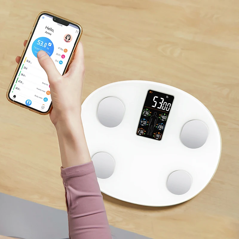 Oem Body Composition Monitor Health Analyzer 180kg 400lb Bluetooth Body Fat Scale Smart Digital Bathroom Scale