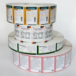 Printing Logo PVC Waterproof glossy Vinyl Stickers Cough Syrup Medicine bottle cosmetic Label