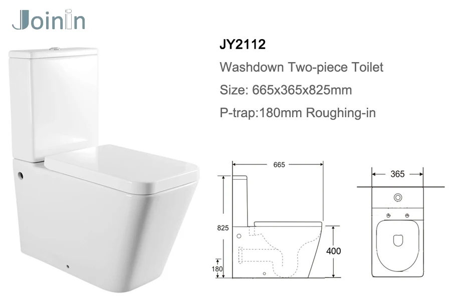 ware bathroom two piece wash down wc square toilet square white color sanitary ware set
