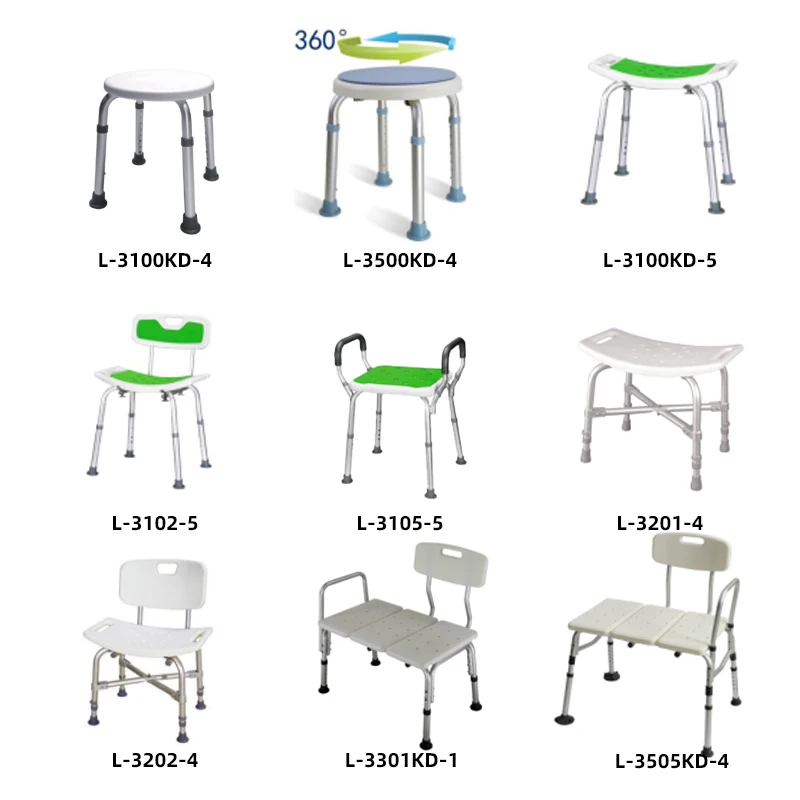 Rolling Shower Chair Home Furniture Aluminum Adjustable Bath Chair Stool Shower Bench Shower Seat for Bariatric Elderly Disabled
