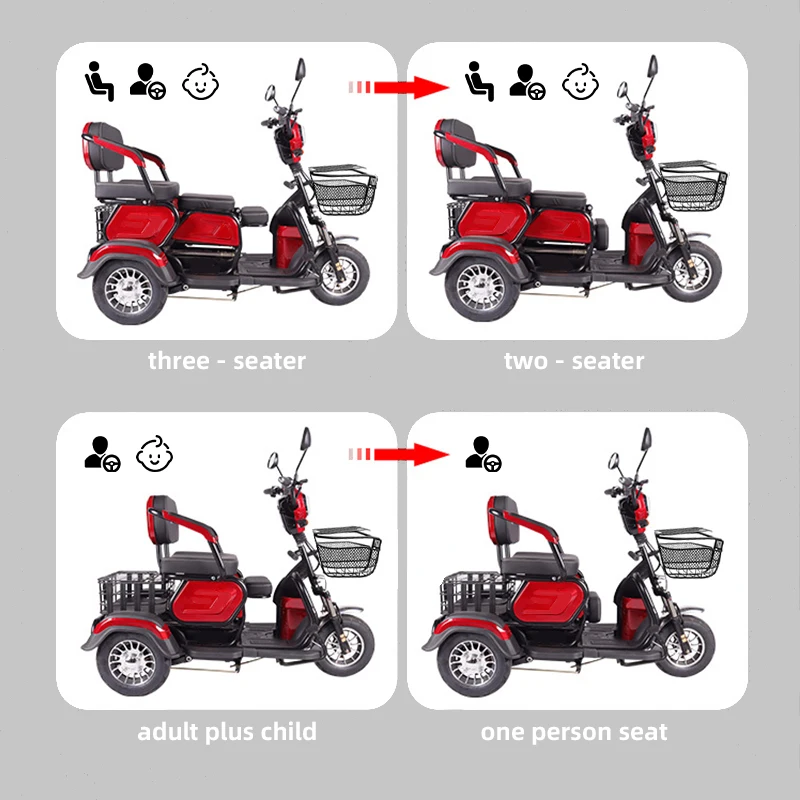 Electric Tricycle Electric Ccc Certificate New Design Direct Sale Multifunction Cargo Electric Tricycle For Adults