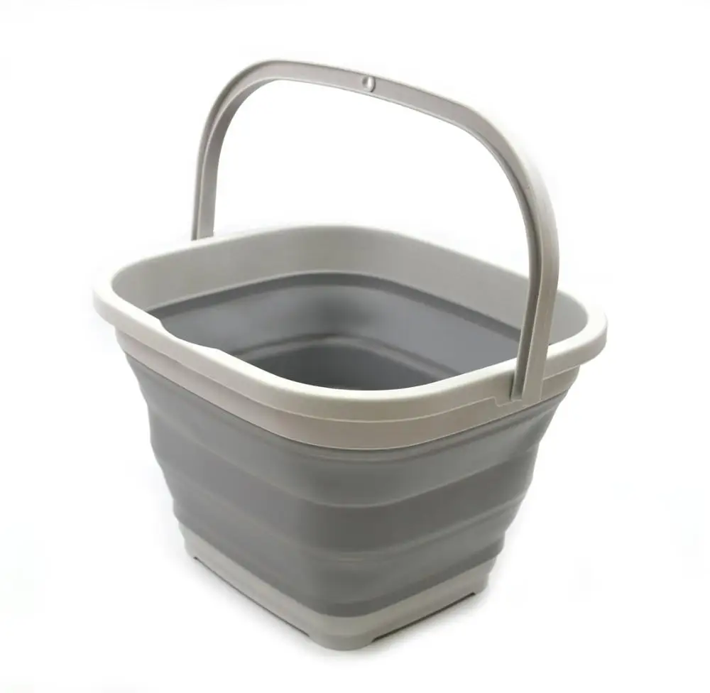 Collapsible Rectangular Basket - Portable Folding Water Container - Space Saving Bucket for Washing Dishes
