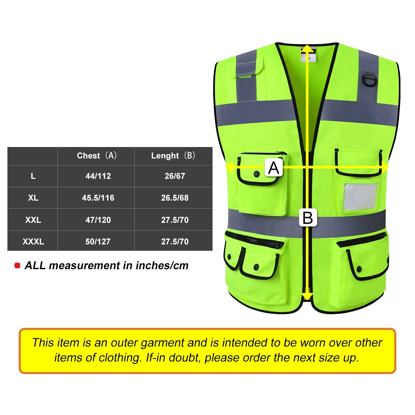 Larnmern Safety Vest Night Reflective Jacket Security Waistcoat Warp Safe Color Clothes Vest