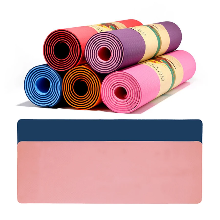Wholesale Custom Logo Pilates Floor Exercise Mat Eco-Friendly Non-slip Fitness TPE Yoga Mat