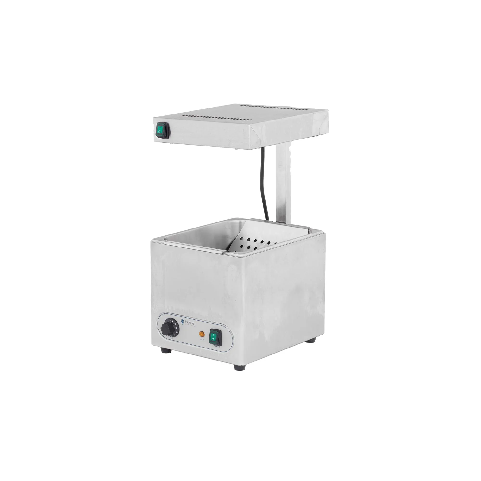 Easy to Use and Clean With Infrared Heat Lamp and Thermostat 30-90°C 850W Premium Stainless Steel Fries Heater Chip Warmer