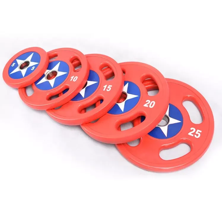 American Captain Barbell Cast Iron Standard urethane Weight Plates Pounds Weight Lifting