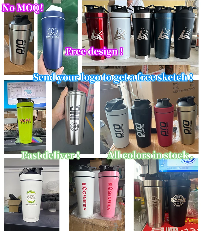 TY 500ml 750ml custom double wall insulated Stainless Steel sports Fitness Protien Gym shaker BPA Free bottle for protein