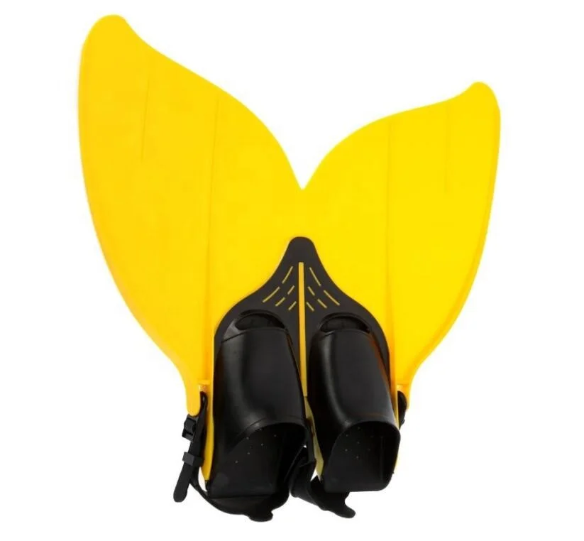 Teennager Adjustable Mermaid Tail Swim Yellow Blue Monofin