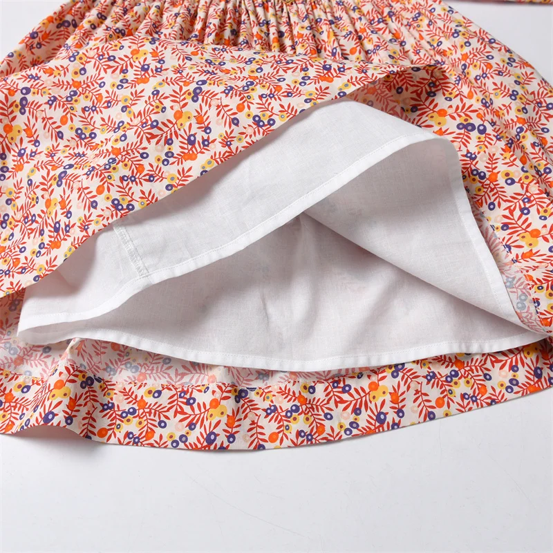 Wholesale Autumn Kids Dress for Girls Long Sleeve Liberty Floral Hand Smocked Frocks Peter Pan Collar Girls Smock Dresses