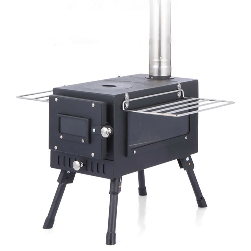JWQ-002 Outdoor Portable wood stove Camping heater for inside tent Telescopic Folding Heater rocket stove