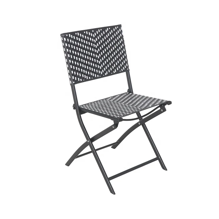Cheap Price Outdoor Folding Garden Armrest Chair Camping Foldable Rattan Wicker Metal Chairs Lawn Portable Patio Furniture
