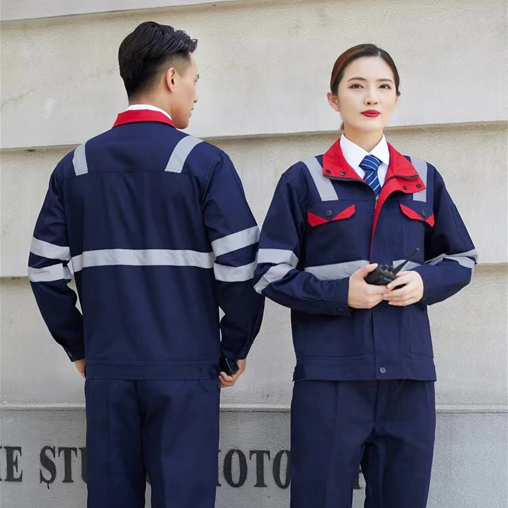 New Design Polyester Cotton Construction Work Clothes Work Safety Uniforms with Reflectors