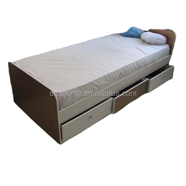 cheap simple melamine flat pack bed design