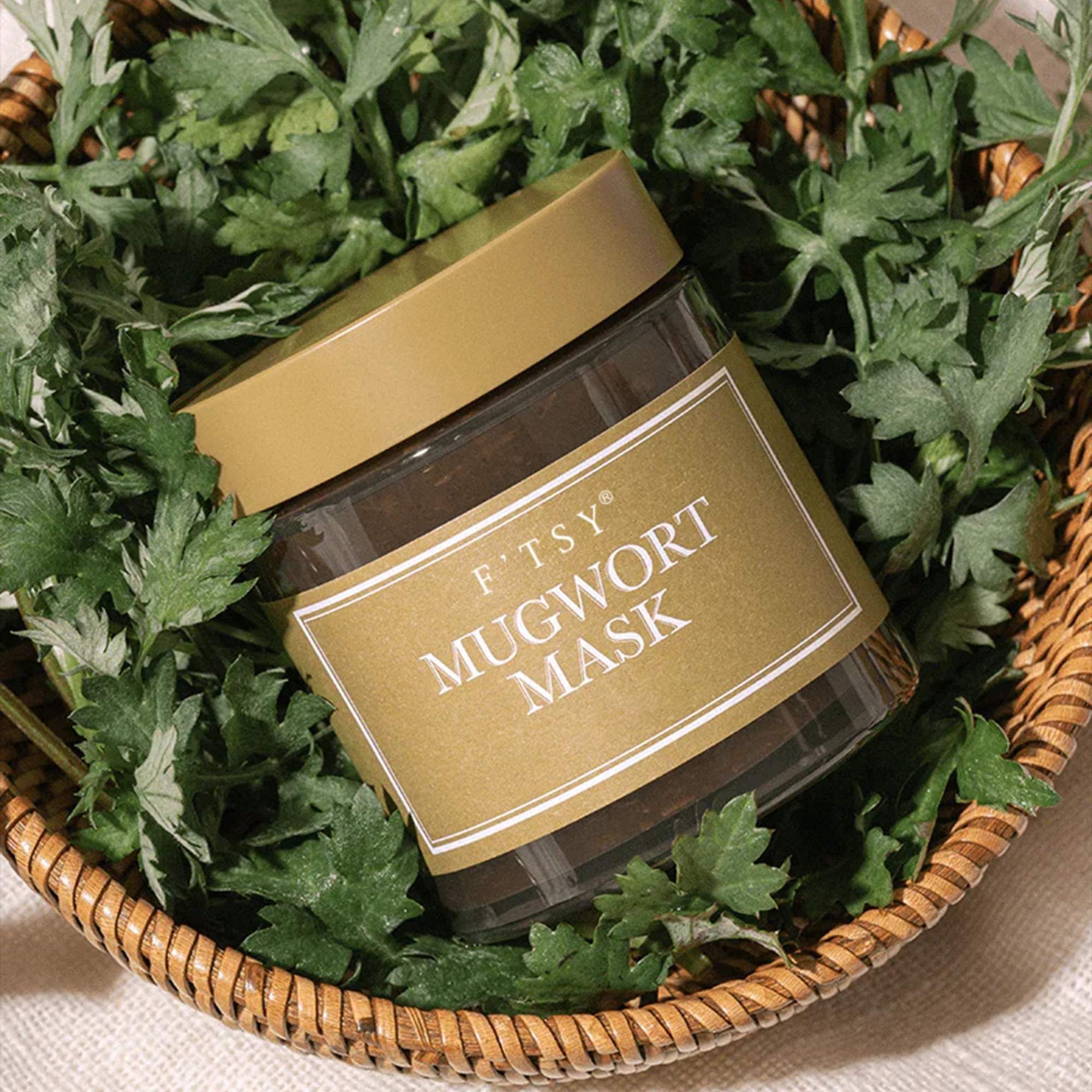 Private Label Natural Herbal Wash off Cooling and Fast Soothing Tea Tree Mugwort Facial Mask for Sensitive Skin