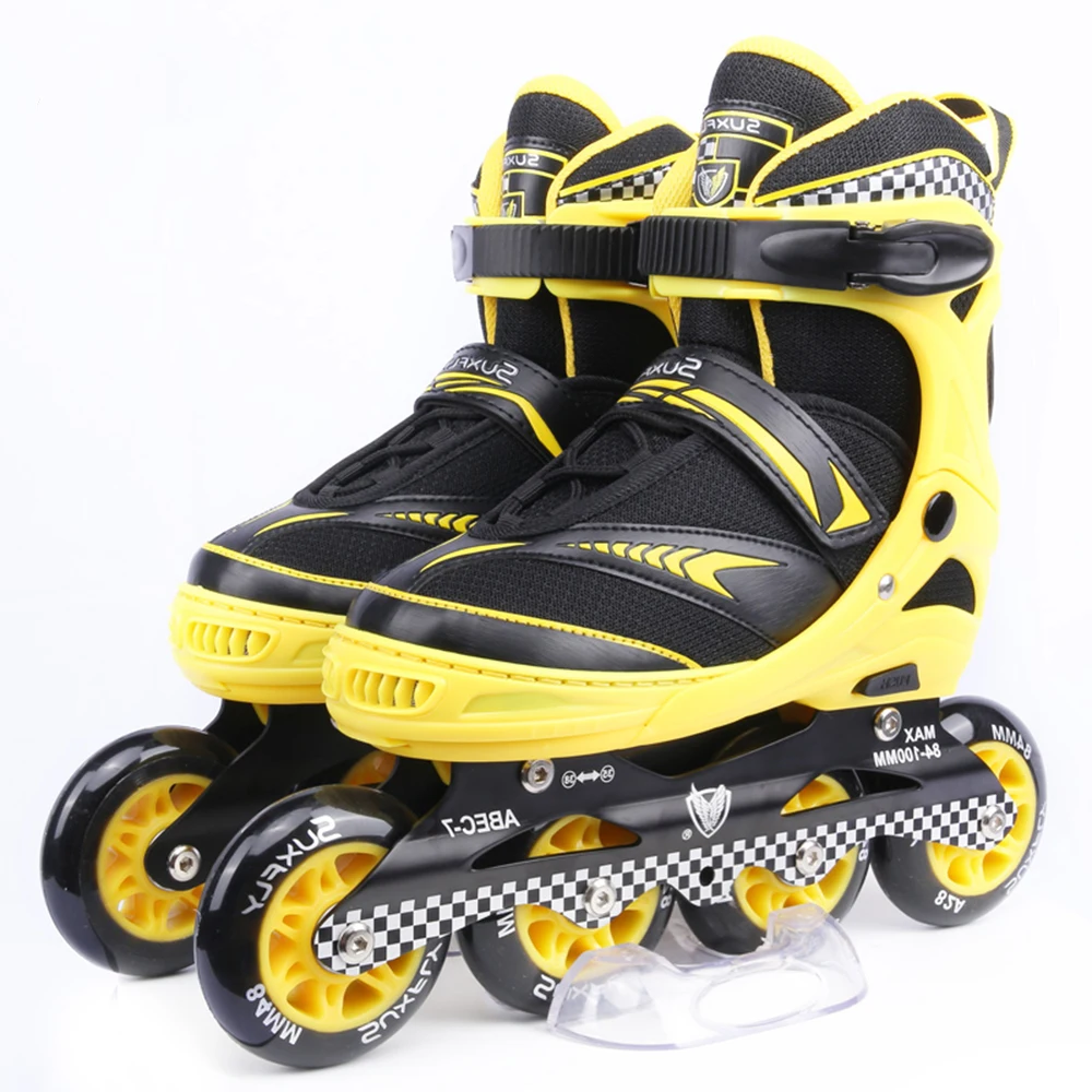 Rubber wheels 84mm 100mm with light up Adjustable size inline skates for kids and adults