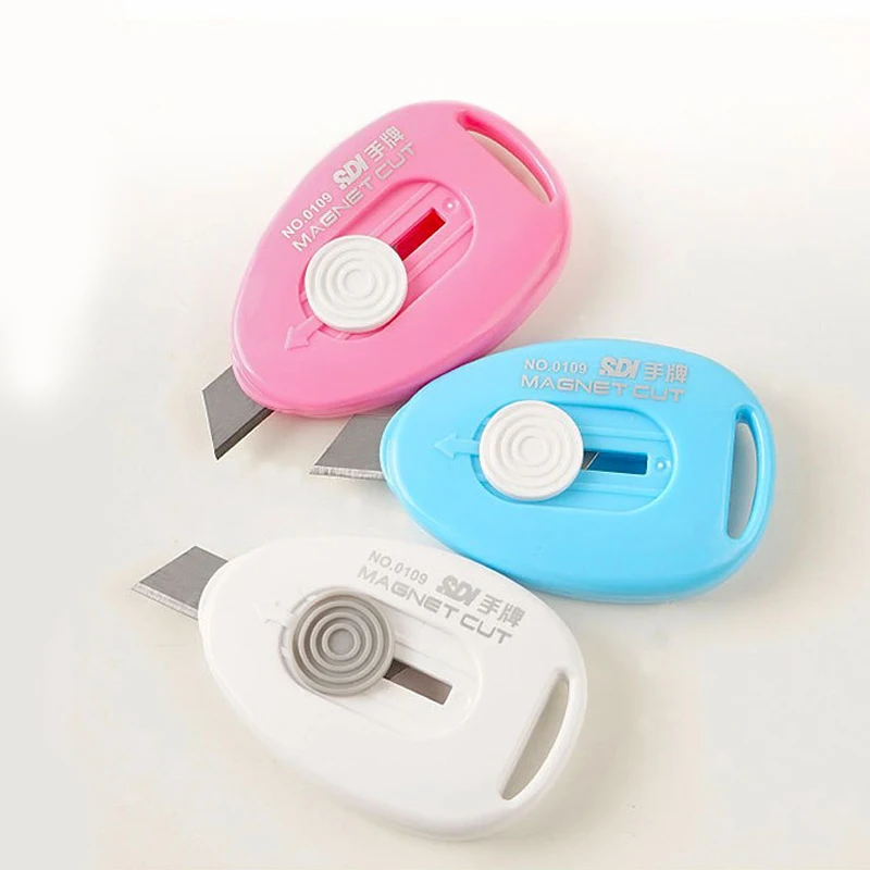 SDI Mini utility Knife 0109C Magnetic Pocket knife Portable express Manual Kawaii box cutter