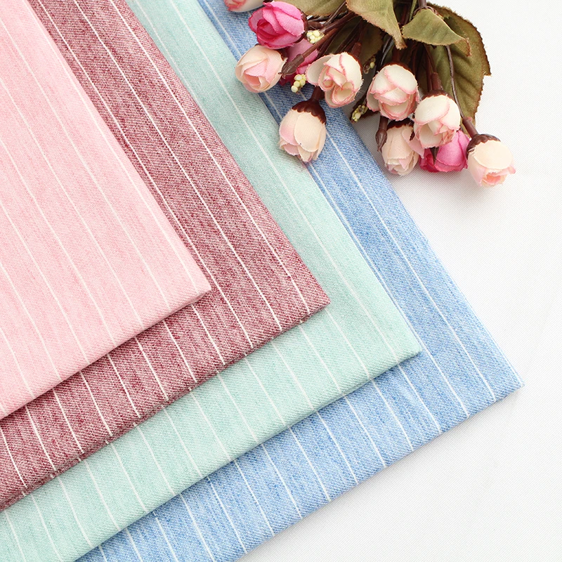 factory direct yarn-dyed striped fabric soft casual dress polyester / cotton fabric